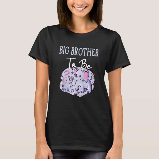 Camiseta Soon Big Brother To Be Elephants Baby Shower Gende (Anverso)
