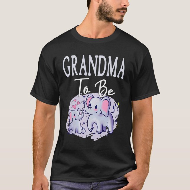 Camiseta Soon Grandma To Be Elephants For Baby Shower Gende (Anverso)