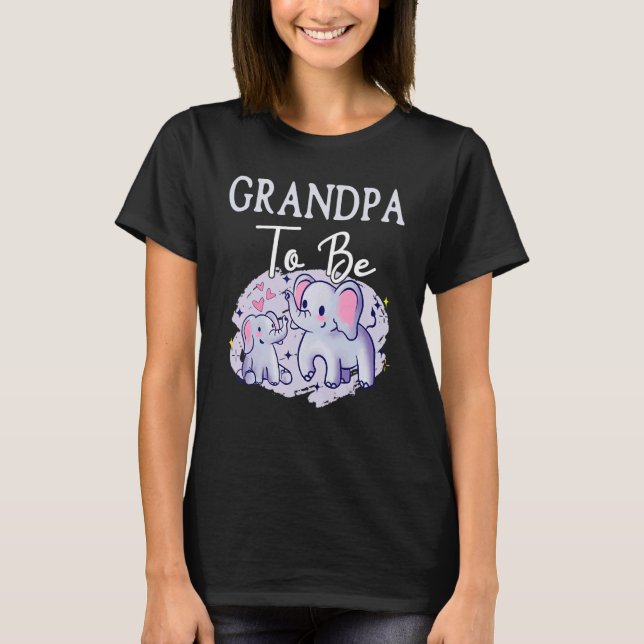 Camiseta Soon Grandpa To Be Elephants For Baby Shower Gende (Anverso)