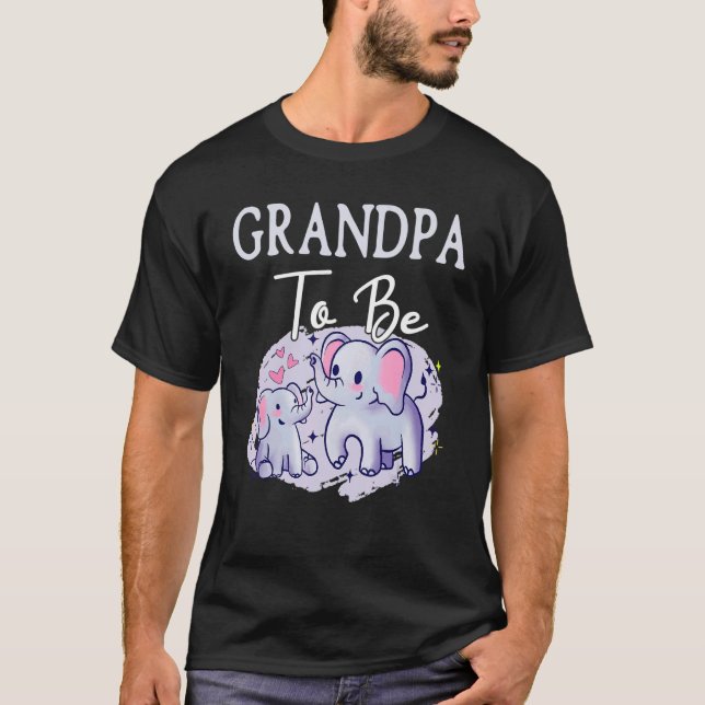 Camiseta Soon Grandpa To Be Elephants For Baby Shower Gende (Anverso)