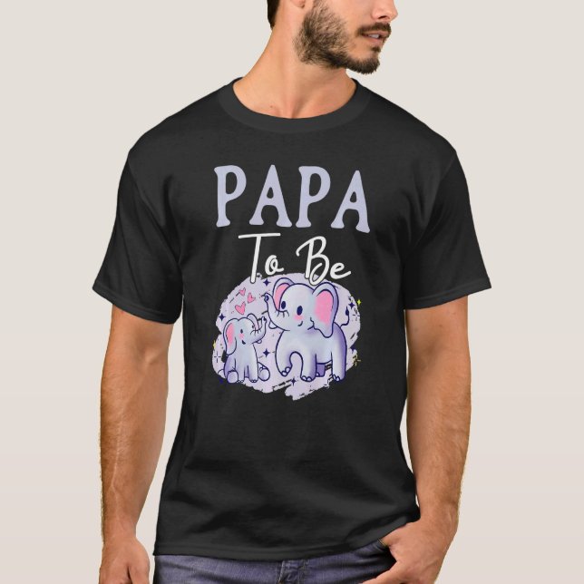 Camiseta Soon Papa To Be Elephants For Baby Shower Gender R (Anverso)