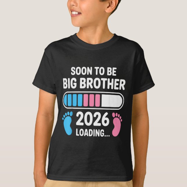 Camiseta Soon To Be Big Brother 2026 New First Time Brother (Anverso)
