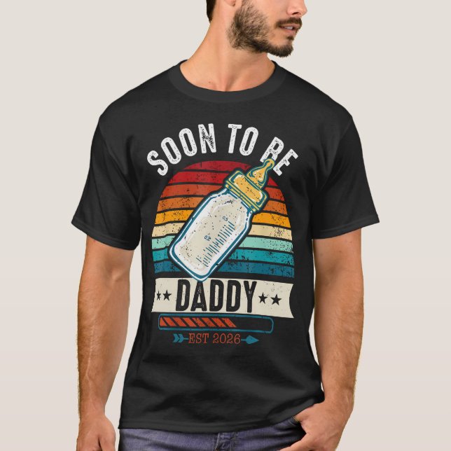 Camiseta Soon To Be Daddy 2026 Loading Promoted To Father E (Anverso)