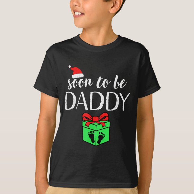 Camiseta Soon To Be Daddy Christmas Funny Pregnancy Announc (Anverso)