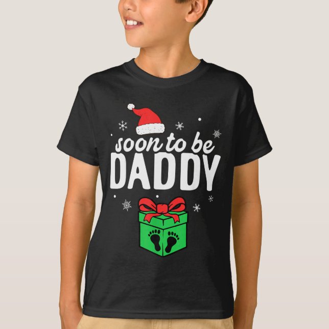Camiseta Soon To Be Daddy Christmas Funny Pregnancy Announc (Anverso)