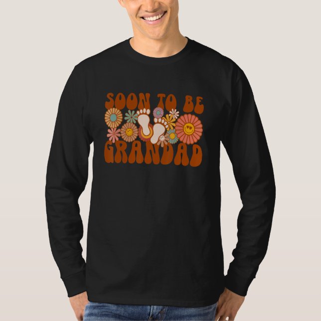 Camiseta Soon To Be Grandad Groovy Gender Announcement Fami (Anverso)