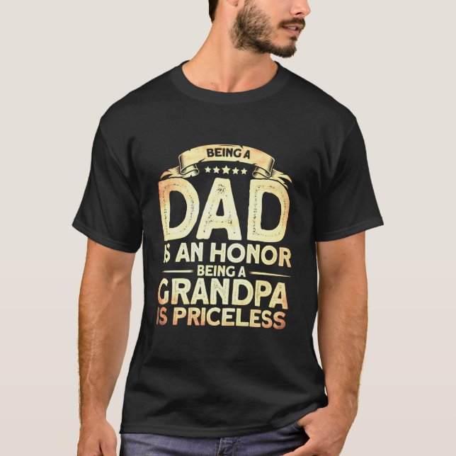 Camiseta Soon To Be Grandpa Being Grandpa To Be Being Dad I (Anverso)