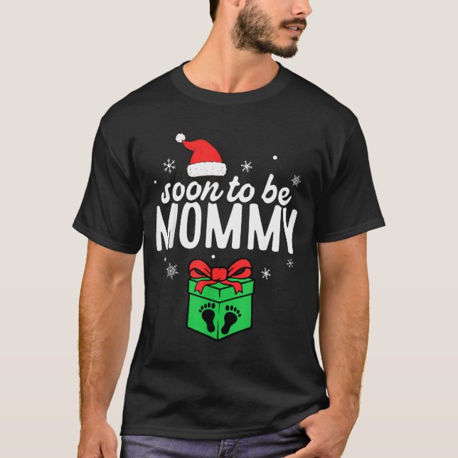 Camiseta Soon To Be Mommy Christmas Funny Pregnancy Announc (Anverso)