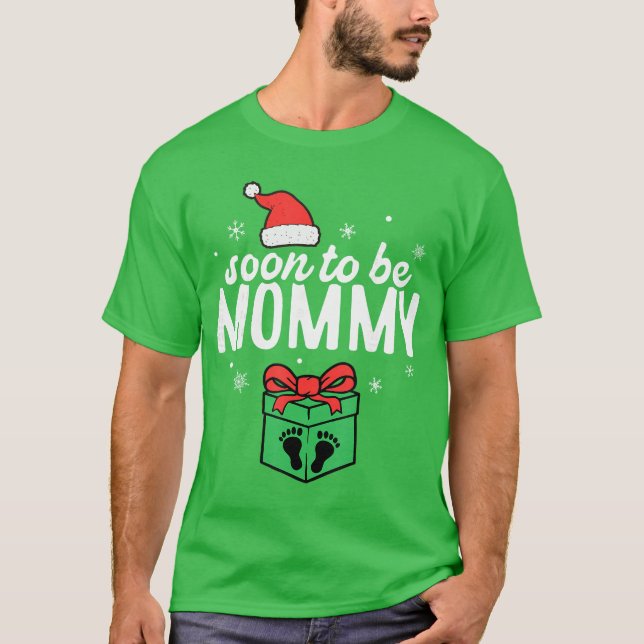 Camiseta Soon to Be Mommy Christmas Funny Pregnancy Announc (Anverso)