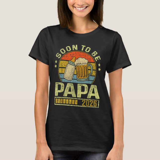Camiseta Soon To Be Papa 2026 Expecting Baby Promoted To Fa (Anverso)