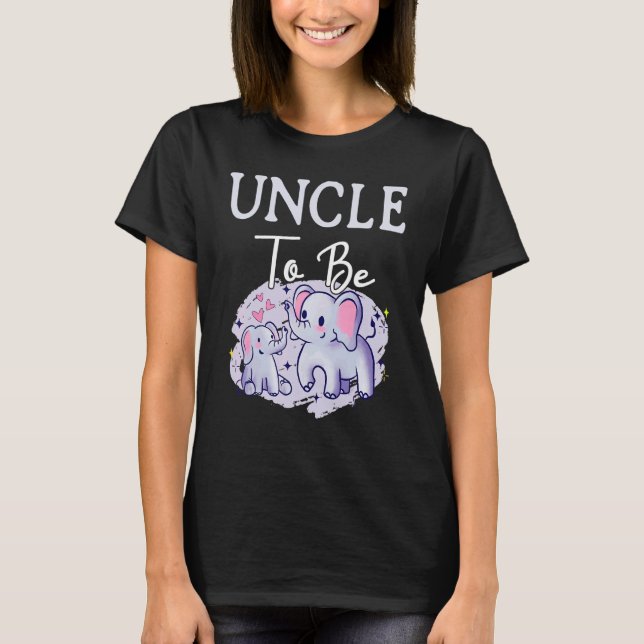 Camiseta Soon Uncle To Be Elephants For Baby Shower Gender  (Anverso)