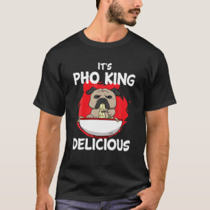 Camiseta Sopa asiática Vietnam Sopa de fideos Perro Pitbull