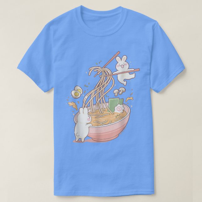 Camiseta Sopa de fideos de conejo conejo lindo Ramen Anime  (Diseño del anverso)