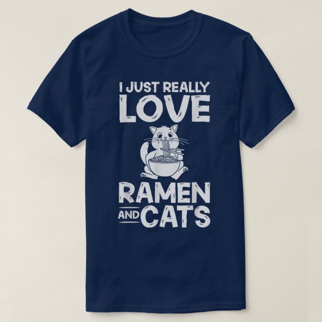 Camiseta Sopa de fideos de pollo con tazón de gato de Ramen (Diseño del anverso)