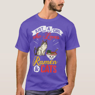 Camiseta Sopa de fideos de pollo de la taza de Ramen de gat