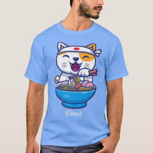Camiseta Sopa de fideos de ramen japonesa Amantes de gatos 