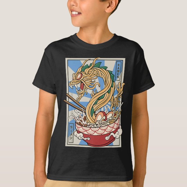 Camiseta Sopa de fideos japonesa Ramen Dragon (Anverso)