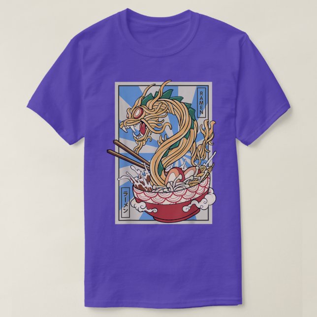Camiseta Sopa de fideos japonesa Ramen Dragon (Diseño del anverso)