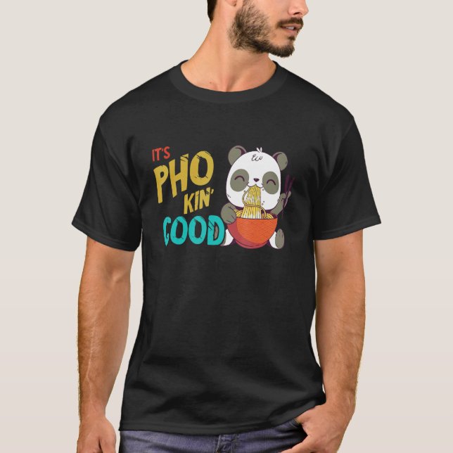 Camiseta Sopa de fideos Pho Panda Pho Bowl comida asiática  (Anverso)