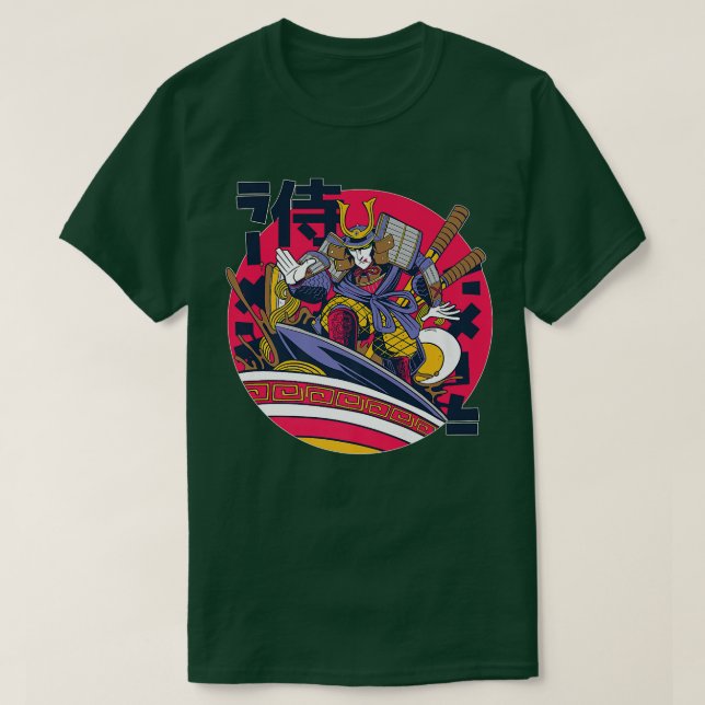 Camiseta Sopa de fideos Samurai-Ramen japonesa (Diseño del anverso)
