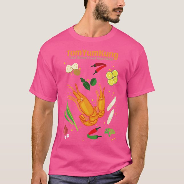 Camiseta Sopa de ingredientes de comida callejera tailandes (Anverso)