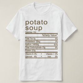 Camiseta sopa de papa Nutrición Etiqueta de datos