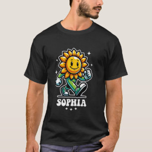 Camiseta Sophia Cute Sunflower diseño para Chicas Nombre So