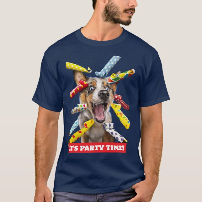 Camiseta Sopladores de fiesta para perros felices (Anverso)