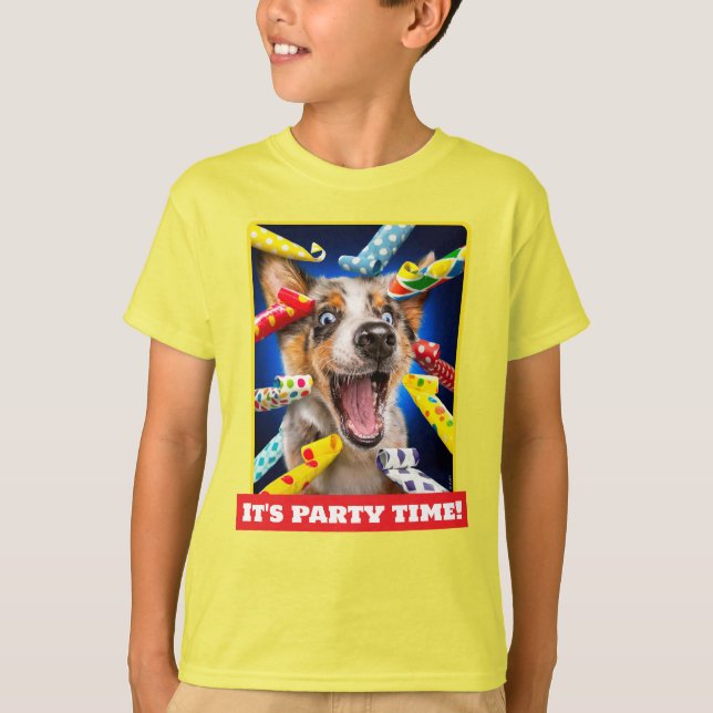 Camiseta Sopladores de fiesta para perros felices (Anverso)