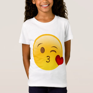 Camiseta Sople a un pegatina de la emoji del beso