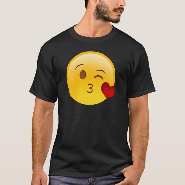 Camiseta Sople a un pegatina de la emoji del beso (Anverso)