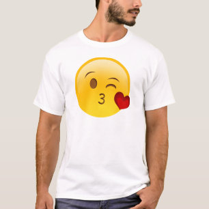 Camiseta Sople a un pegatina de la emoji del beso