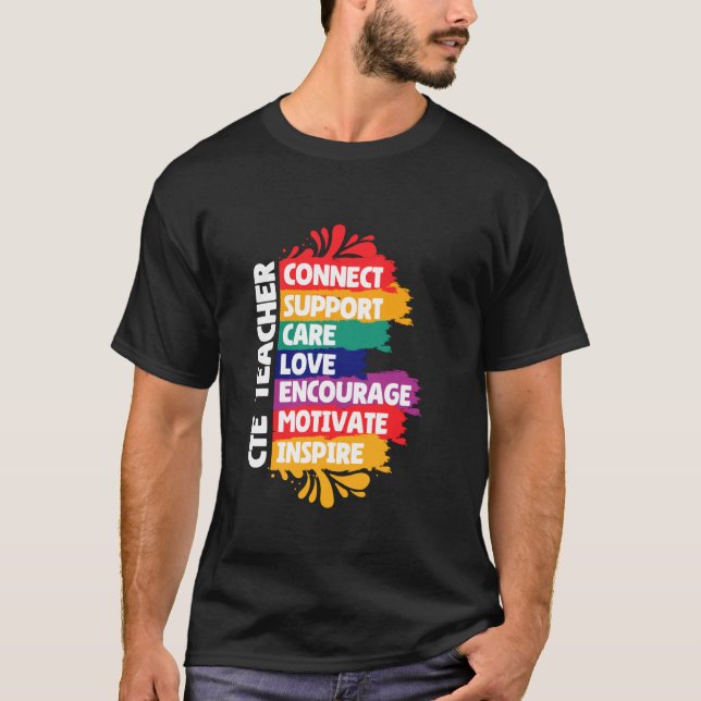 Camiseta Soporte CTE Teacher Connect, profesora CTE y CTE T (Anverso)