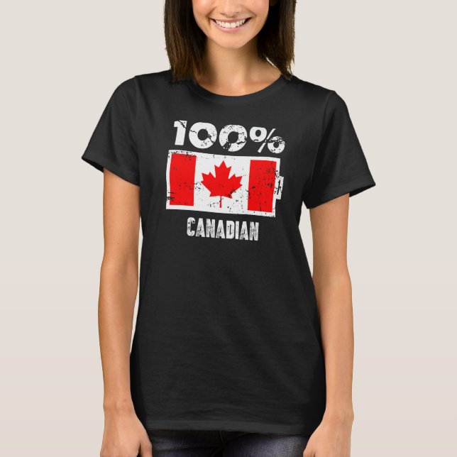 Camiseta Soporte de Bandera de Canadá 100 Batería Canadiens (Anverso)