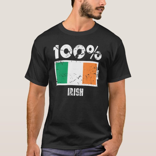 Camiseta Soporte de bandera de Irlanda 100 Batería irlandes (Anverso)