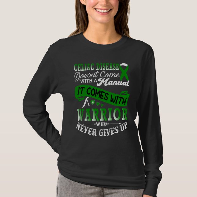 Camiseta Soporte de Celiac Disease Warrior Green Ribbon (Anverso)