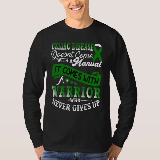 Camiseta Soporte de Celiac Disease Warrior Green Ribbon (Anverso)