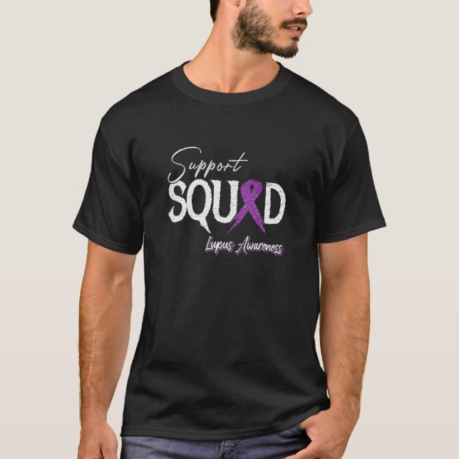 Camiseta Soporte de Concienciación de Lupus Púrpura Squad S (Anverso)