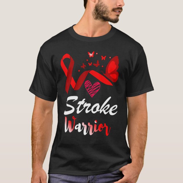 Camiseta Soporte de la cinta roja de mariposa de mariposa d (Anverso)