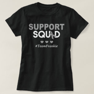 Camiseta Soporte de nombre personalizado Cinta gris de cánc