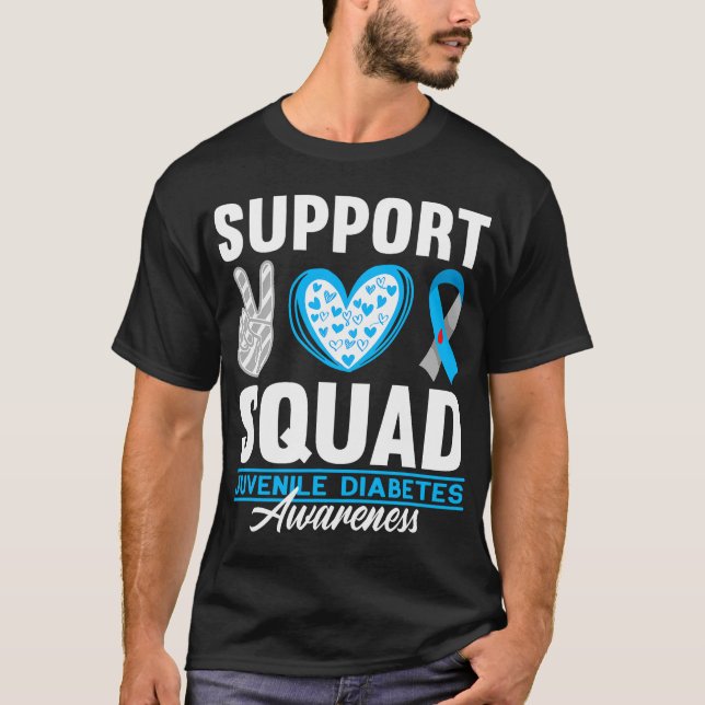 Camiseta Soporte para la Diabetes Juvenil Escuadrón Concien (Anverso)