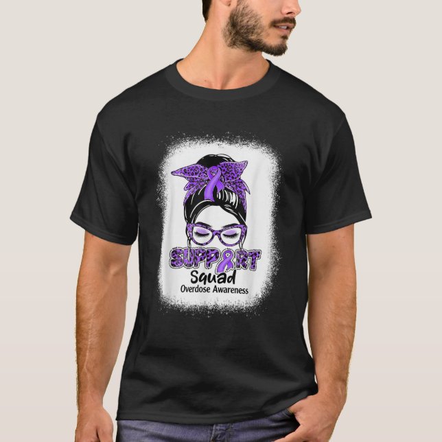 Camiseta Soporte para sobredosis de cinta morada squad Mess (Anverso)