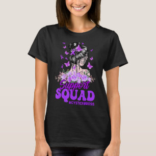 Camiseta Soporte Squad Messy Bun Cinta púrpura Fibro quísti