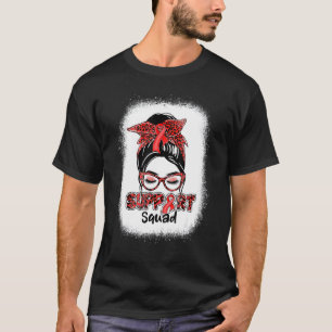 Camiseta Soporte Squad Messy Bun Cinta roja Enfermedad card