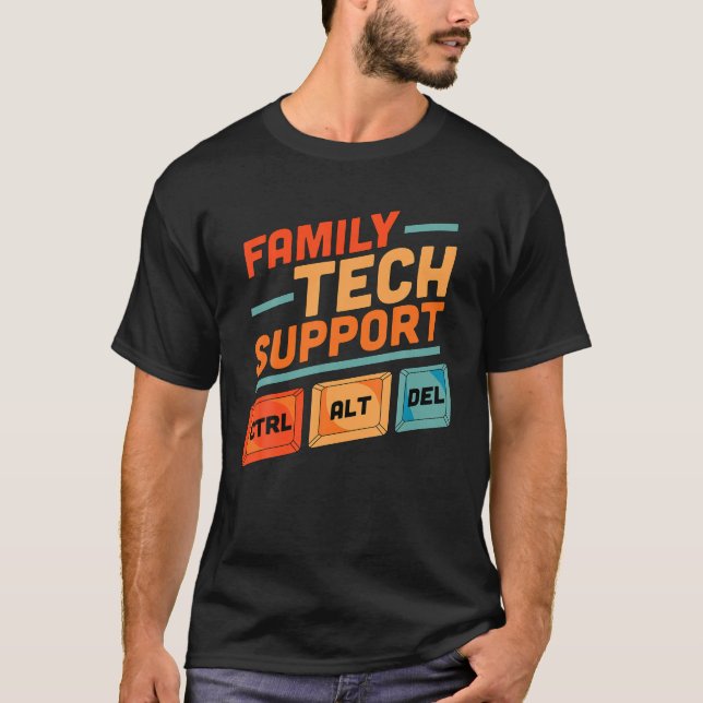 Camiseta Soporte técnico familiar Ctrl Alt Supr Control Eli (Anverso)