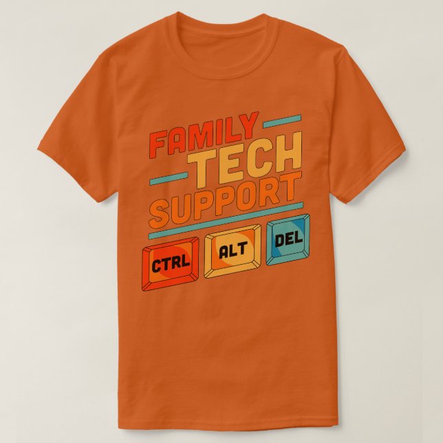 Camiseta Soporte técnico familiar Ctrl Alt Supr Control Eli (Diseño del anverso)