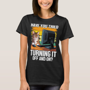 Camiseta Soporte Técnico Humor I Gato Ingeniero Informático