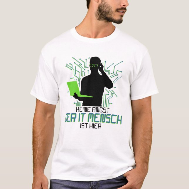 Camiseta Soporte técnico Keine Angst der It Mensch (Anverso)