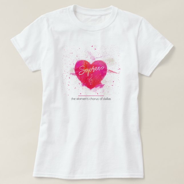 Camiseta Soprano Musical Heart Singing Part (Diseño del anverso)