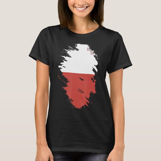 Camiseta Sopvenir de la bandera nacional de Malta para homb (Anverso)